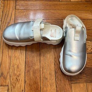 Sorel Metallic Silver Slip-On Slippers